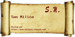 Sas Milica névjegykártya